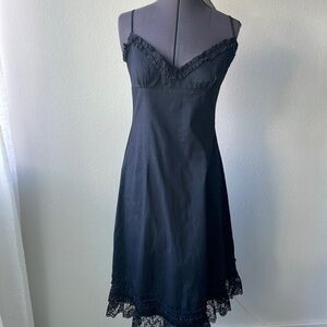 Nabiran dress Black ruffle and lace spaghetti strap Size large